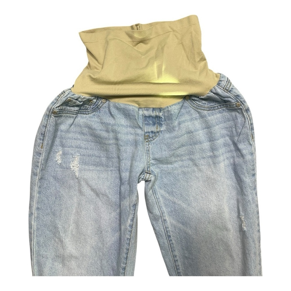 Haute Mama Maternity Distressed Cropped Ankle Jeans Size Large - Picture 2 of 6